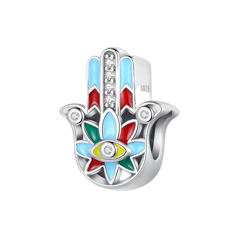 Floral Hamsa Hand Charm