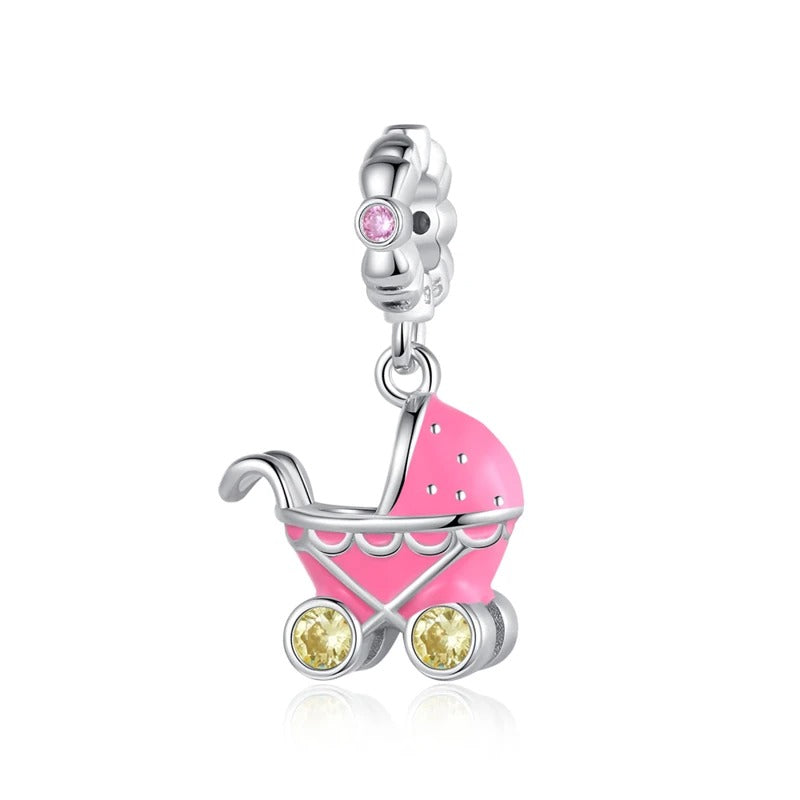 Pink Baby Stroller Charm