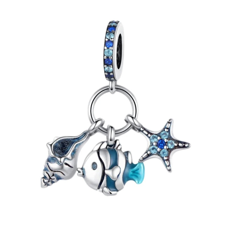 Snail, Fish, and Starfish Charm