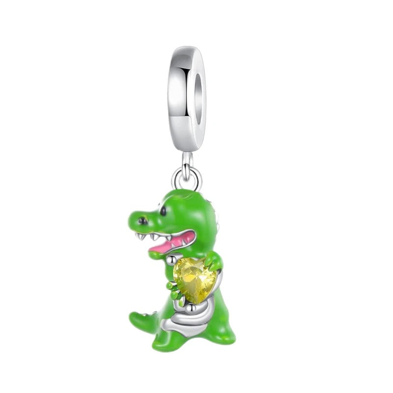 Crocodile and Yellow Heart Charm