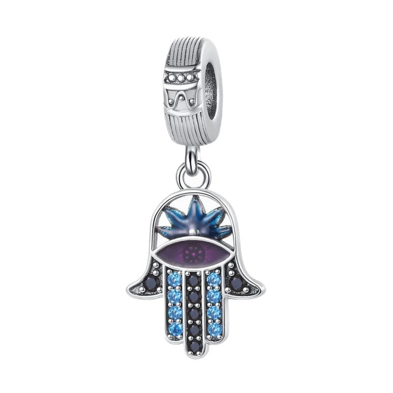 Blue Hamsa Hand Charm