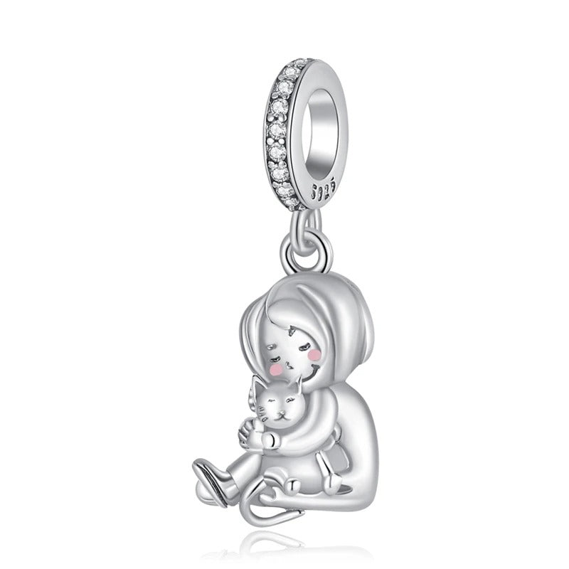 Girl and Kitten Charm