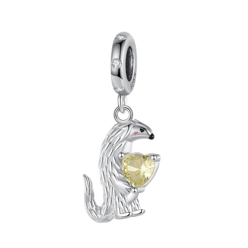 Heart and Armadillo Charm