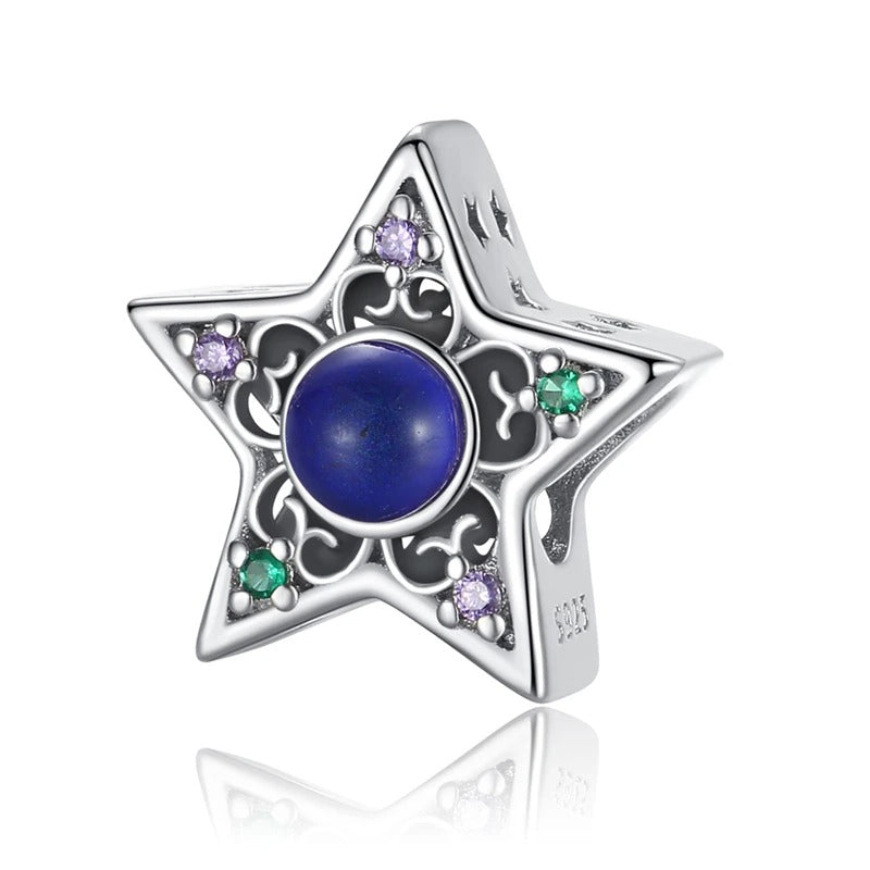 Handcrafted Star and Blue Stone Charm