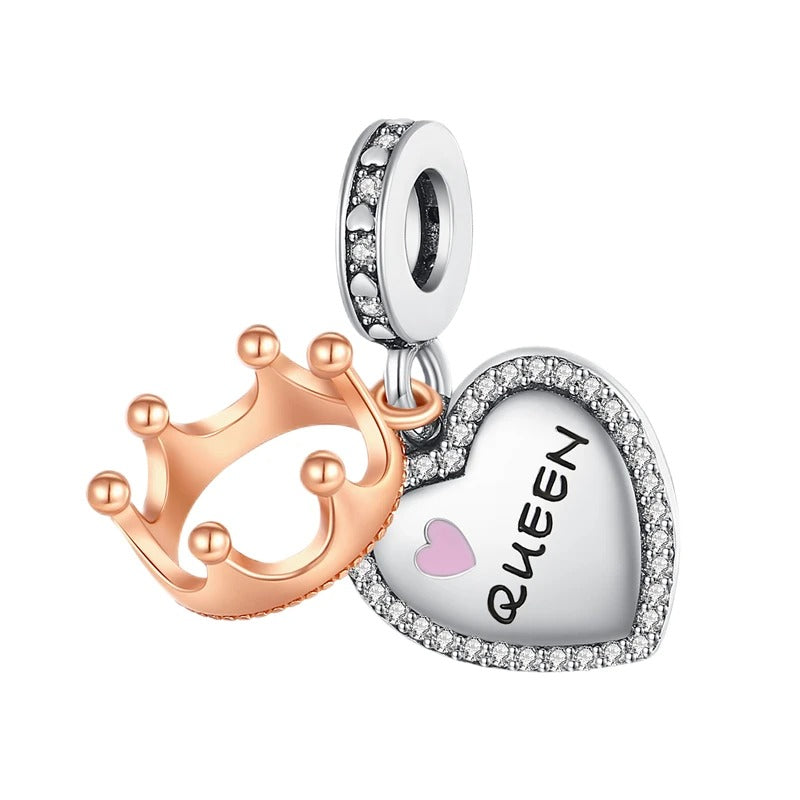 Queen's Crown and Heart Charm