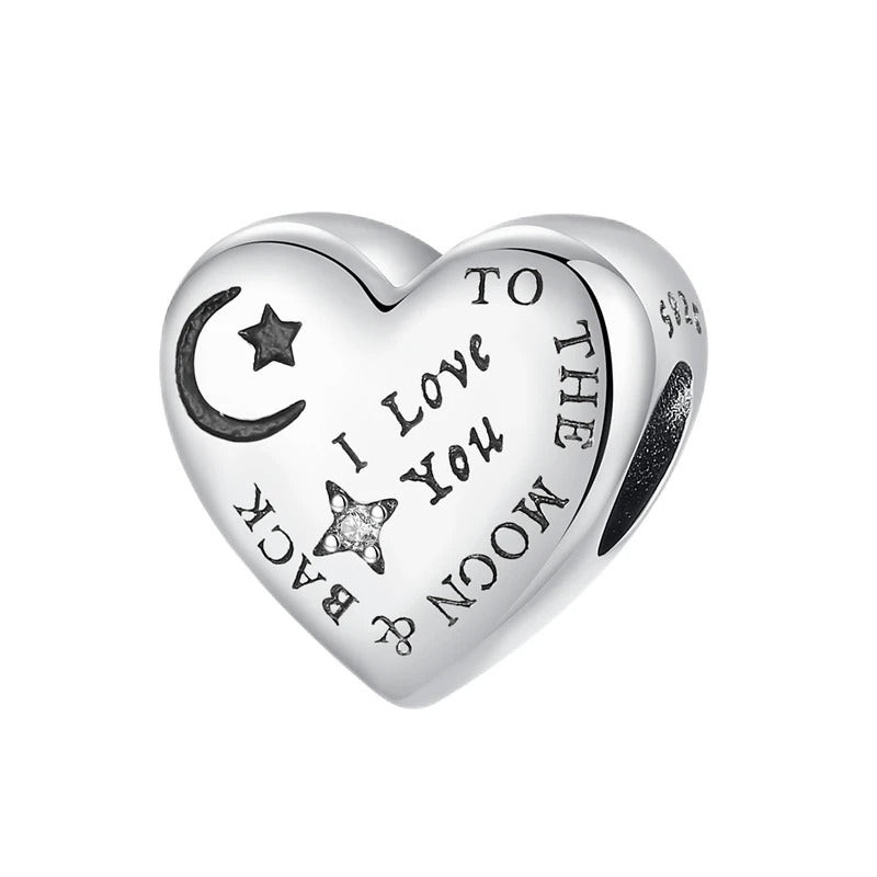 "To The Moon & Back" Heart Charm