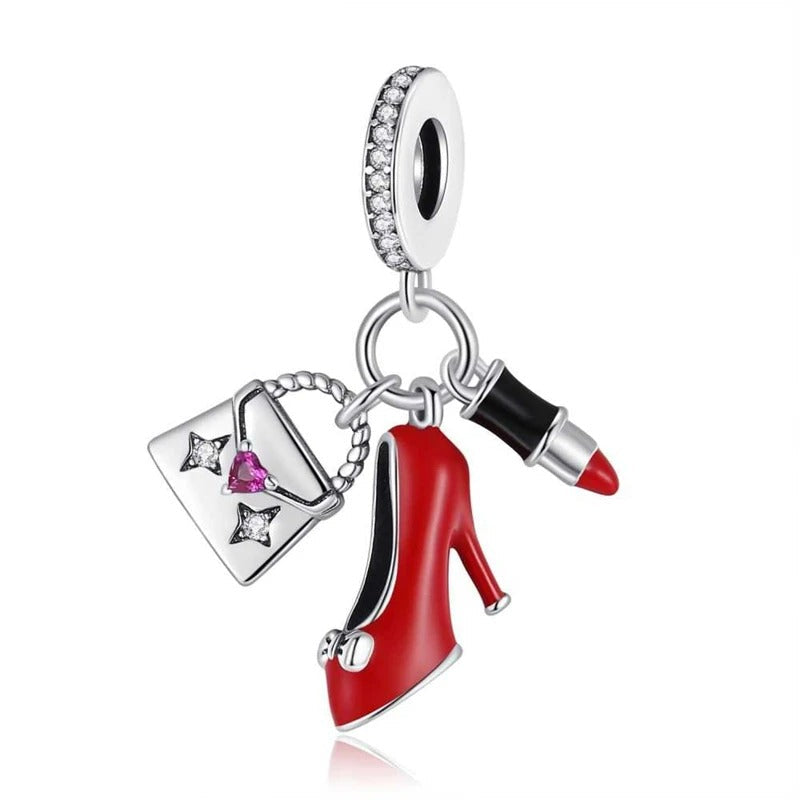 Handbag, High Heel, and Lipstick Charm