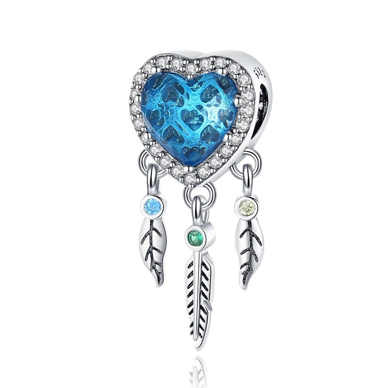 Blue Heart Dreamcatcher Charm