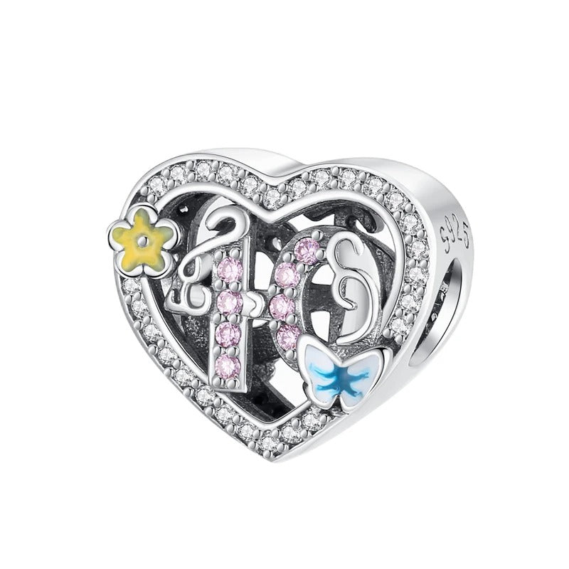 40th Birthday Heart Charm