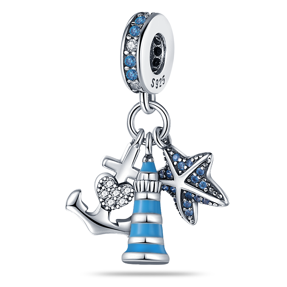 Anchor, Lighthouse, and Starfish Charm