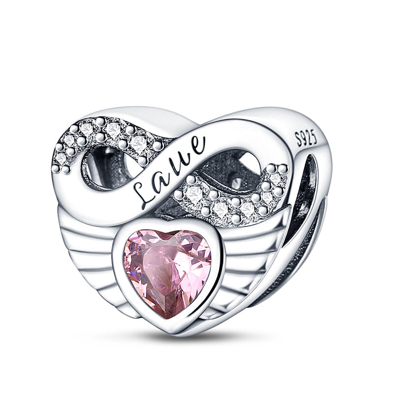 Pink Heart & Infinity Love Charm