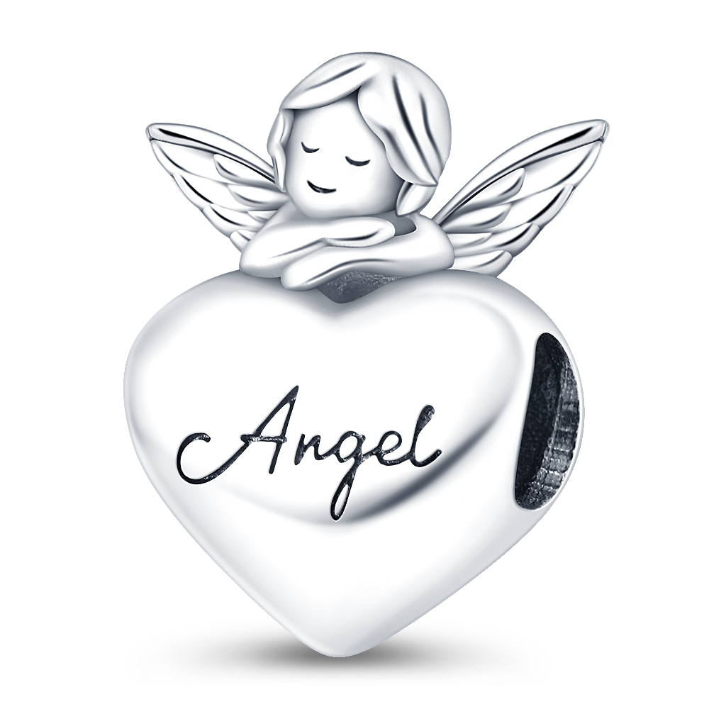 Guardian Angel Heart Charm