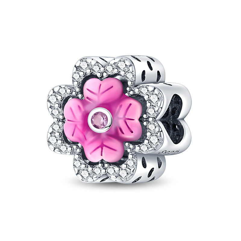 Pink Flower Amulet Charm