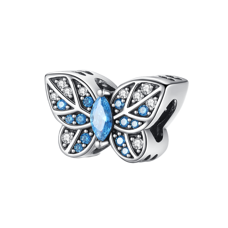 Blue Stone Butterfly Charm