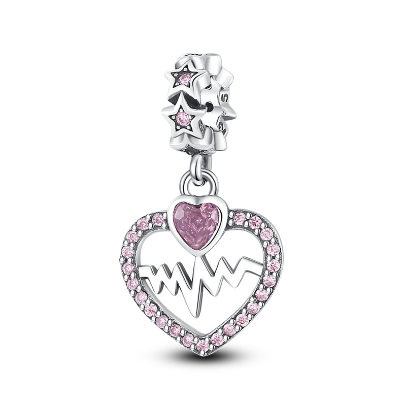 Pink Medical Heart Charm