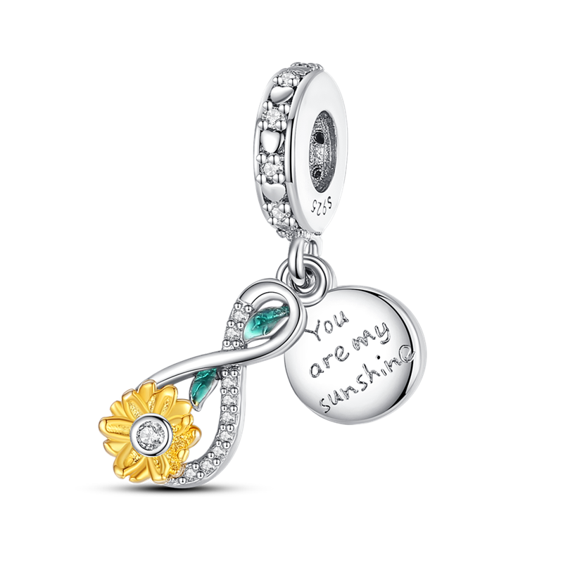 Infinity and Sunflower "You Are My Sunshine" Charm