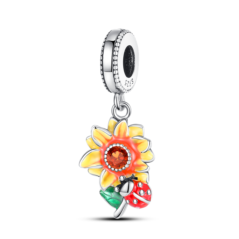 Sunflower and Ladybug Charm