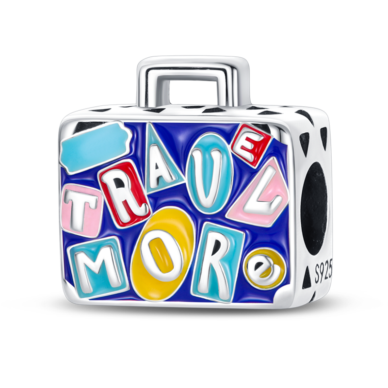 "Travel More" Suitcase Charm