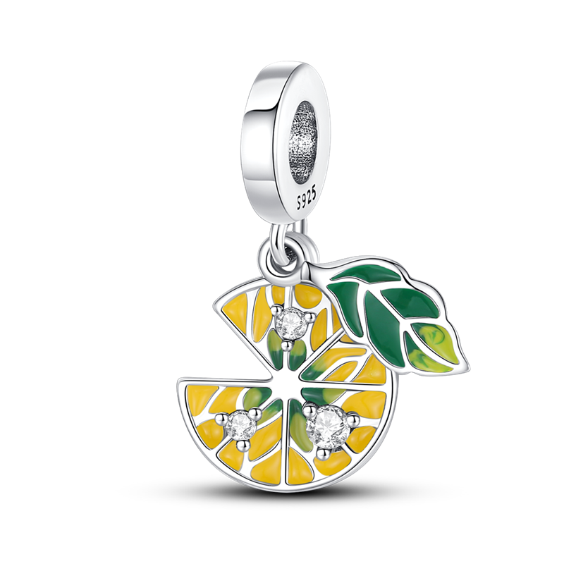 Silver Orange Slice Charm