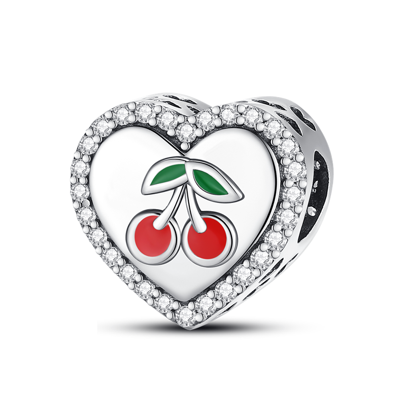 Cherry Heart Charm