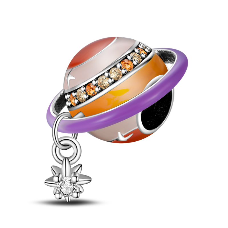 Space Journey Saturn Charm