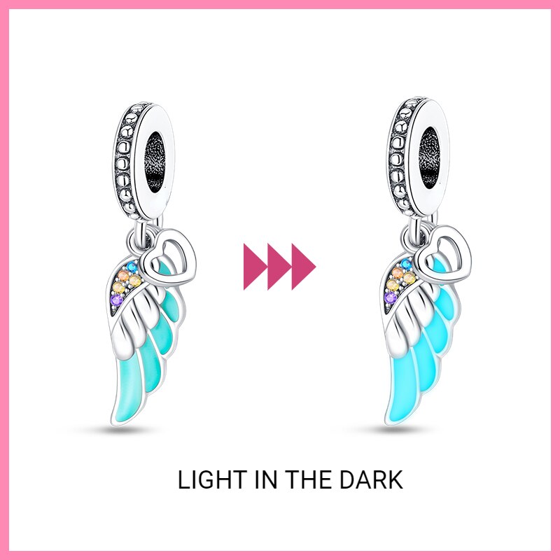 Glowing Angel Wing Charm