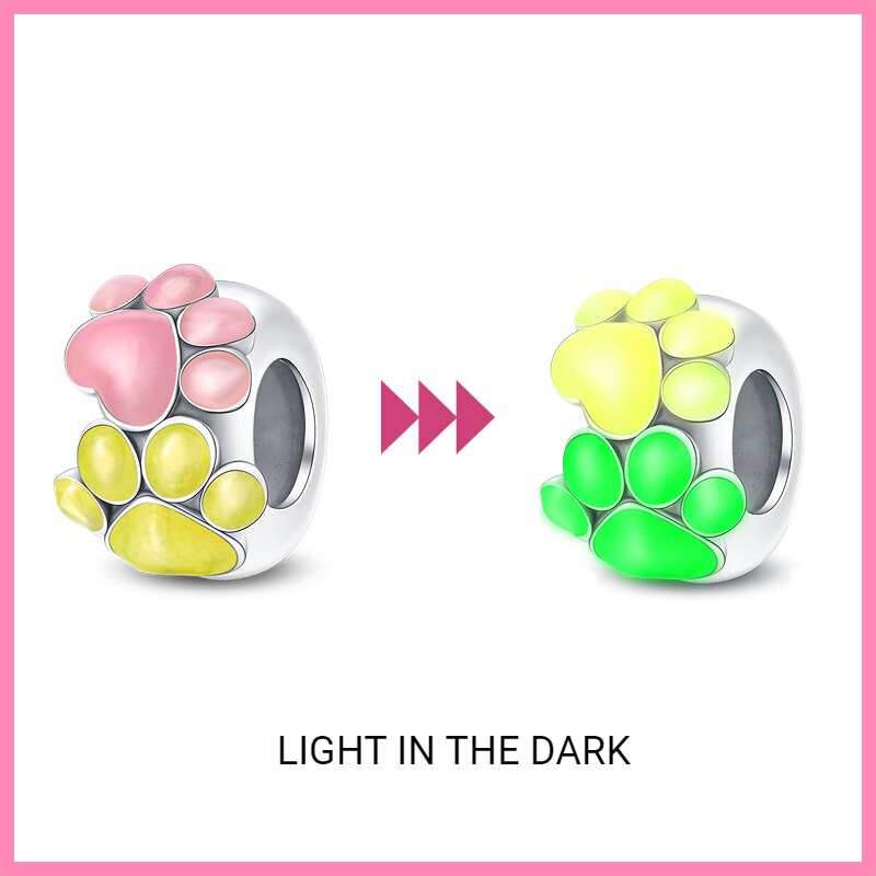 Glowing Pawprint Charm