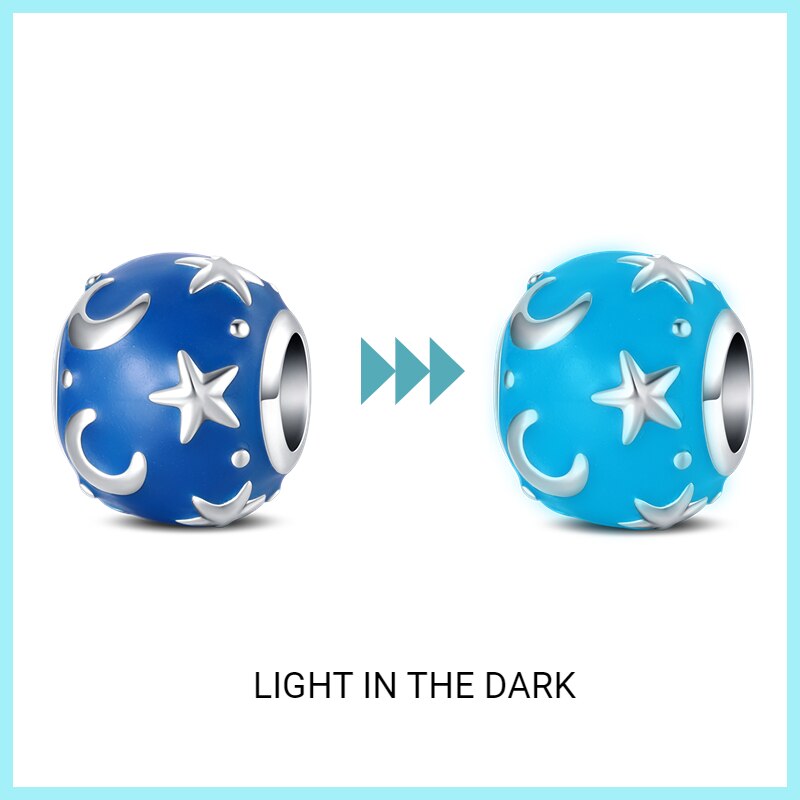 Glowing Moon and Stars Sphere Charm