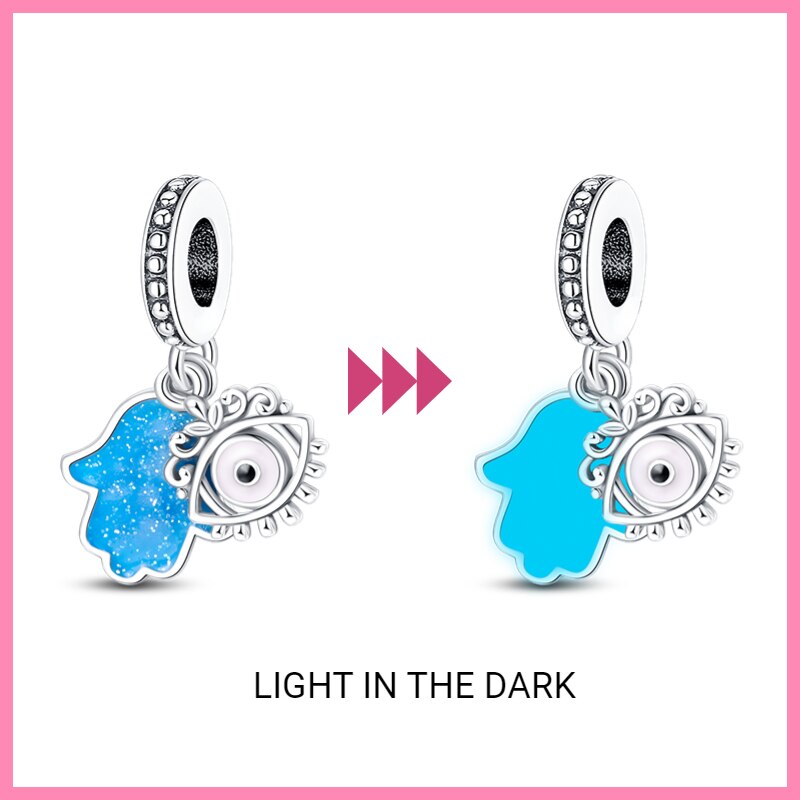 Glowing Hamsa Hand Charm