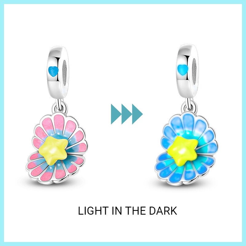 Fluorescent Eternal Shell and Starfish Charm