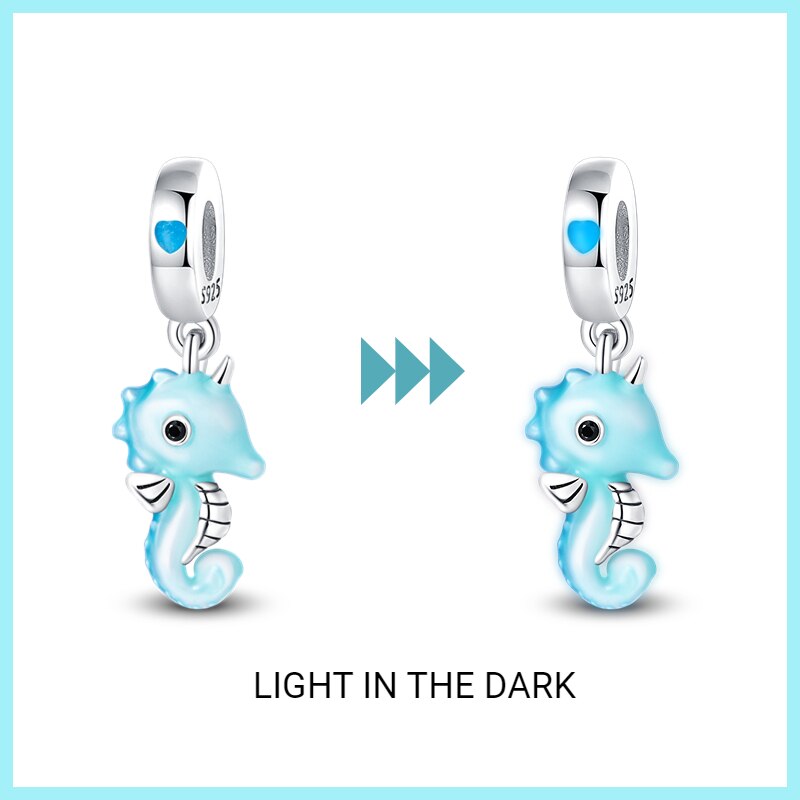 Fluorescent Seahorse Charm