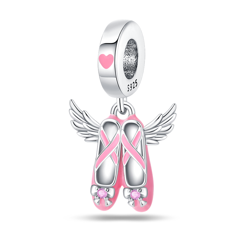 Pink Ballet Slippers Charm