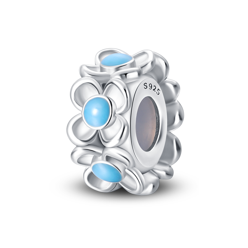 Blue Daisies Bead Charm