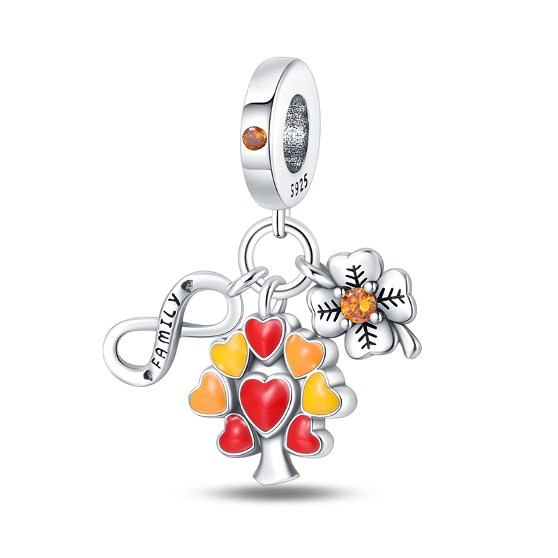 "Family Forever" Heart Tree Charm