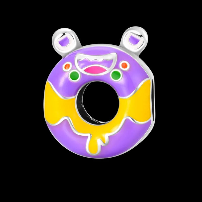 Purple Frog Donut Charm