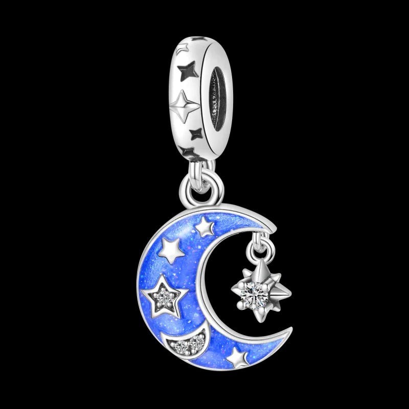 Moon and Hanging Star Charm