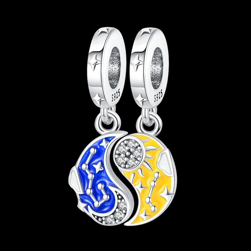 Yin Yang Moon and Sun Charm