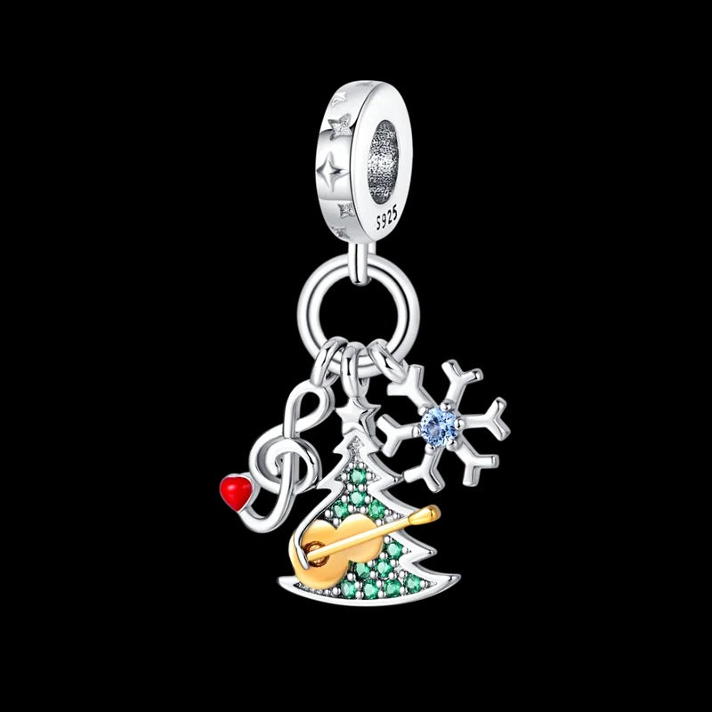 Music Note, Christmas Tree, and Snowflake Charm