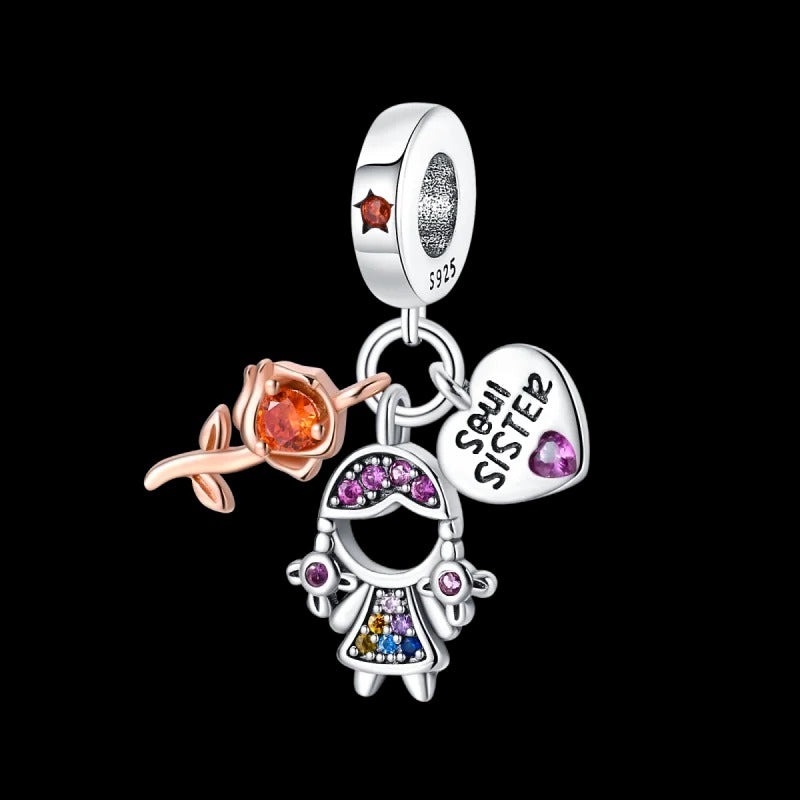 Rose and Sister "Soul Sister" Charm