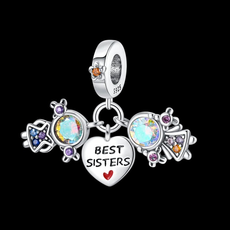 "Best Sisters" Heart Charm