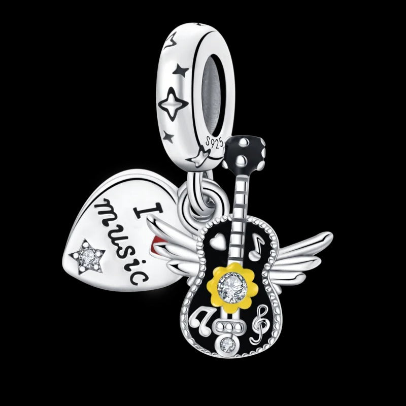 Heart and Guitar Charm