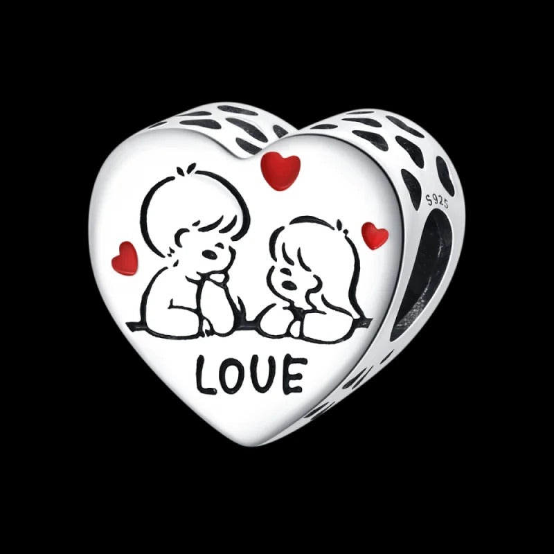 Eternal Couple Love Heart Charm