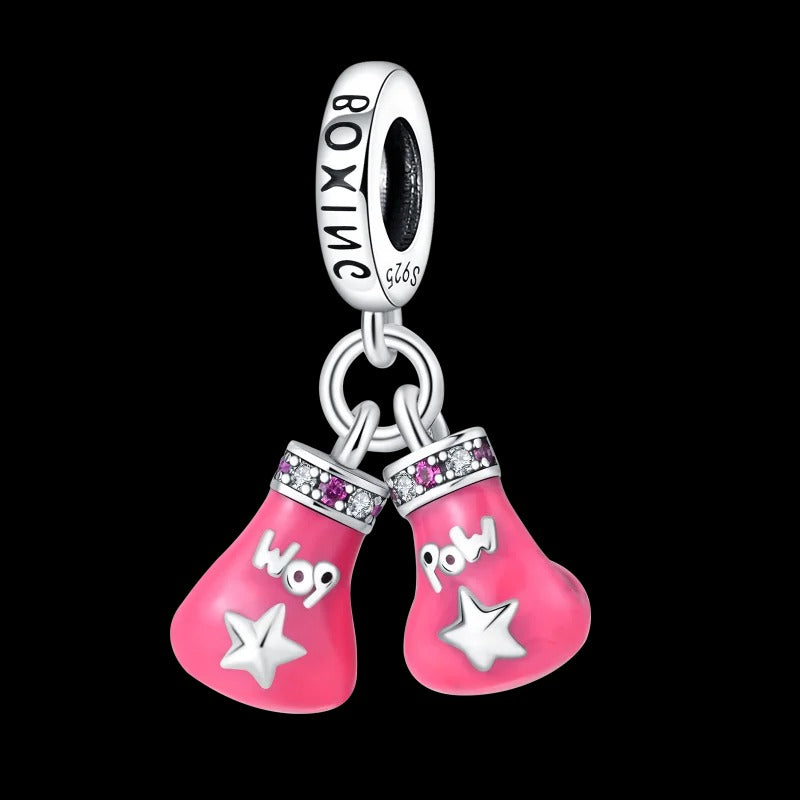 Pink Boxing Gloves Charm