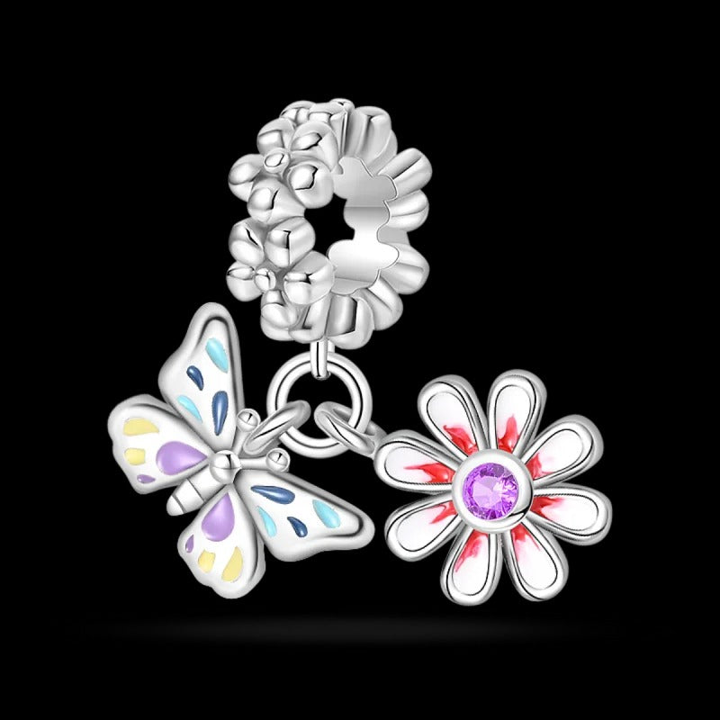 "Butterfly and Flower" Charm