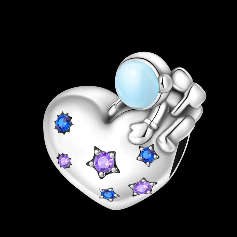 Starry Heart and Astronaut Charm