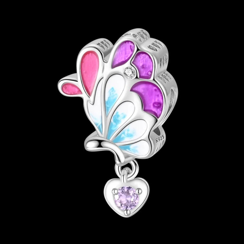 Harmony Butterfly and Purple Heart Charm