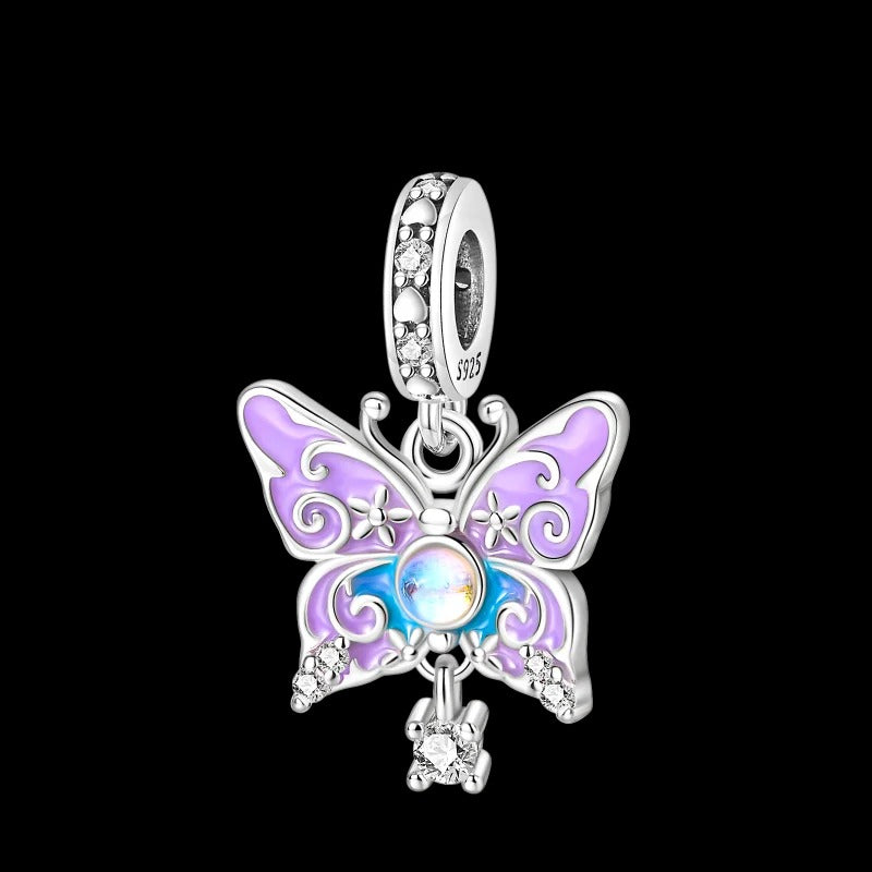 Purple Butterfly and Purple Star Charm