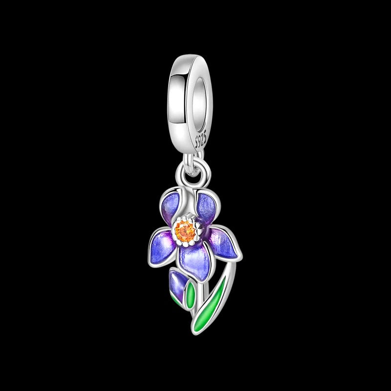 Violet Flower Charm