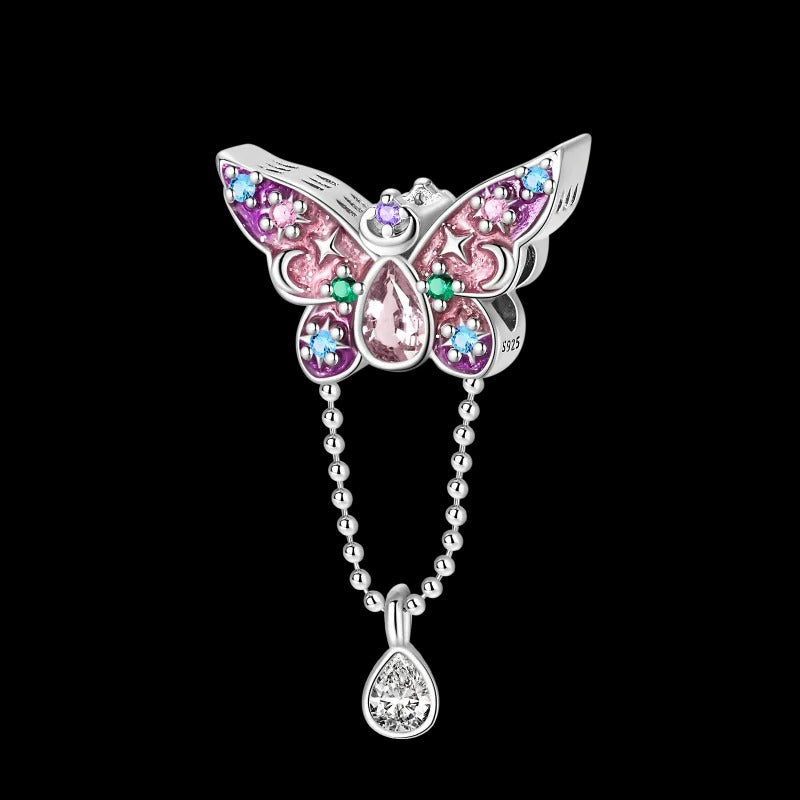 Starry Pink Butterfly Charm