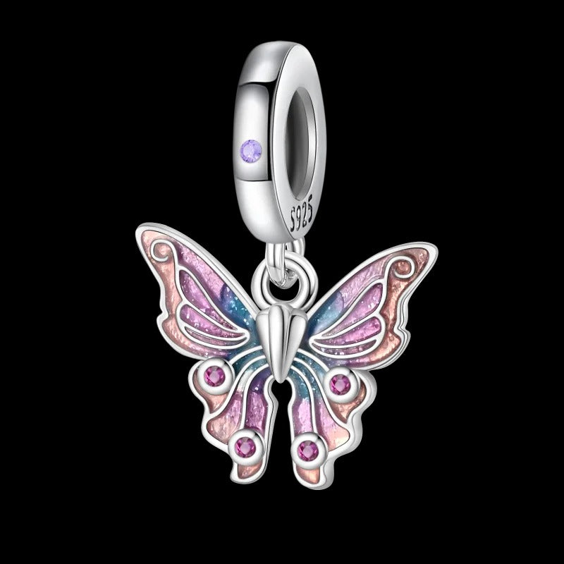 Shining Pink Butterfly Charm